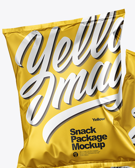 Two Matte Metallic Snack Packages Mockup