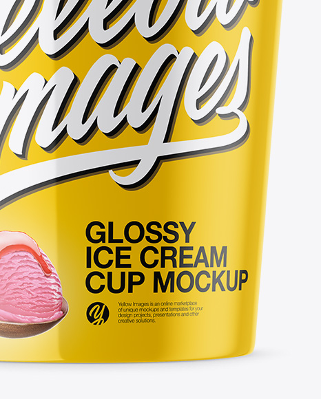 Glossy Ice Cream Cup Mockup