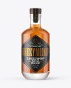 Whiskey Bottle with Wooden Cap Mockup