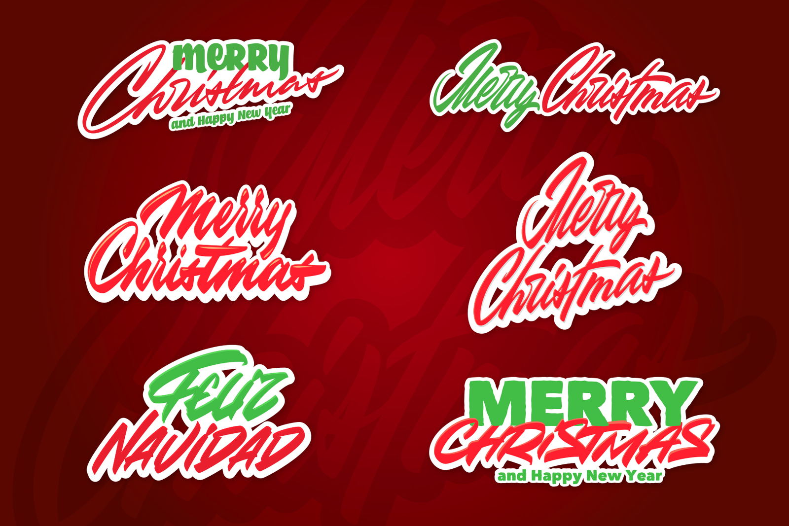 Merry Christmas vector lettering