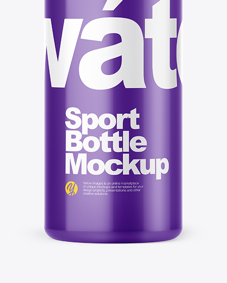 Glossy Plastic Sport Bottle Mockup