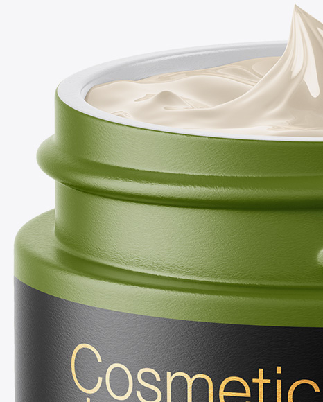 Opened Matte Cosmetic Jar Mockup