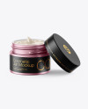 Opened Matte Metallic Cosmetic Jar Mockup Opened Matte Metallic Cosmetic Jar Mockup