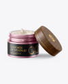 Opened Matte Metallic Cosmetic Jar Mockup Opened Matte Metallic Cosmetic Jar Mockup