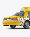 New York Taxi Mockup - Back Half Side View