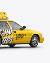 New York Taxi Mockup - Back Half Side View