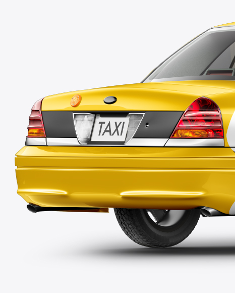 New York Taxi Mockup - Back Half Side View