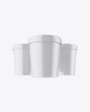 Three Glossy Ice Cream Cups Mockup