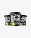 Three Matte Ice Cream Cups Mockup