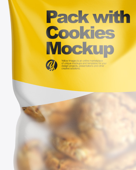 Frosted Matte Pack with Cookies Mockup