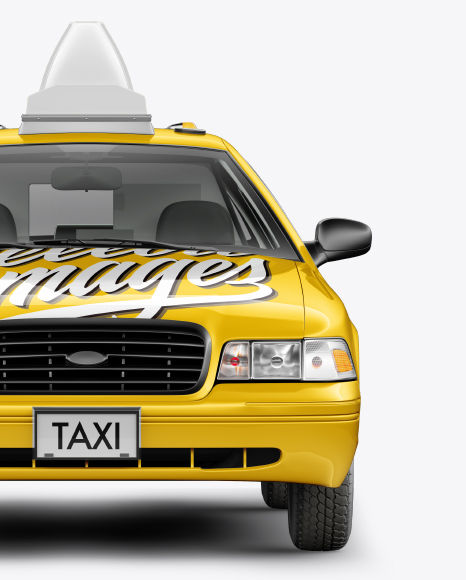 New York Taxi Mockup - Front View