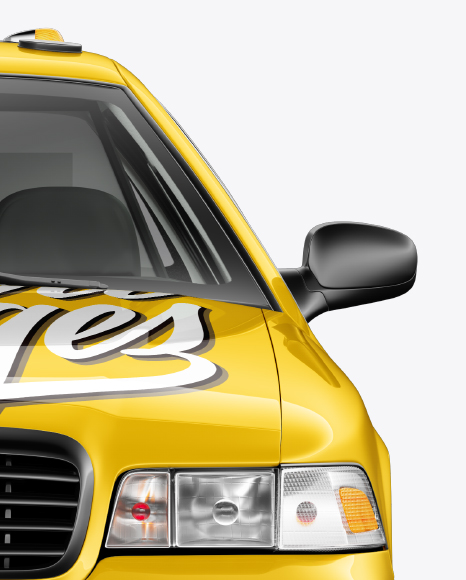 New York Taxi Mockup - Front View