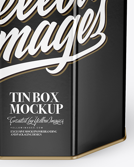 Glossy Tin Box Mockup