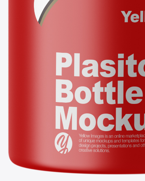 Matte Plastic Bottle w/ Label Mockup