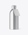 Metallic Plastic Bottle w/ Label Mockup