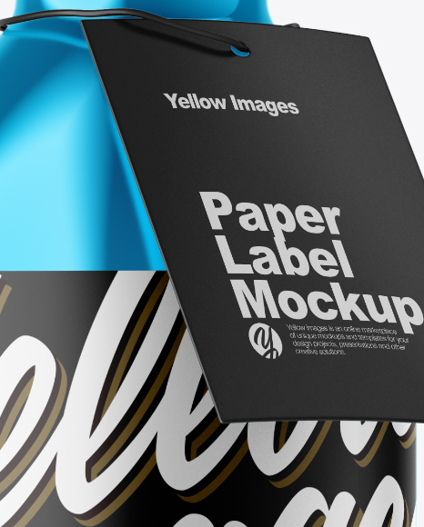 Metallic Plastic Bottle w/ Label Mockup