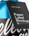 Metallic Plastic Bottle w/ Label Mockup