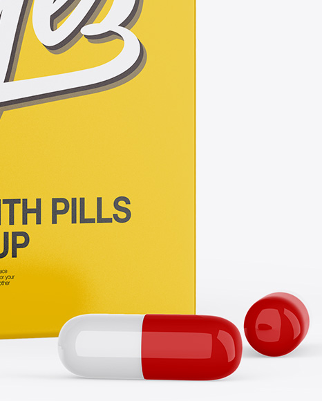 Glossy Box w/ Pills Mockup