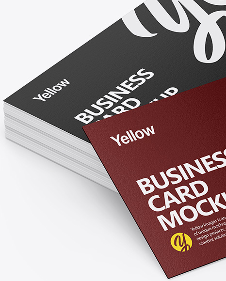 Stack of Paper Business Cards Mockup