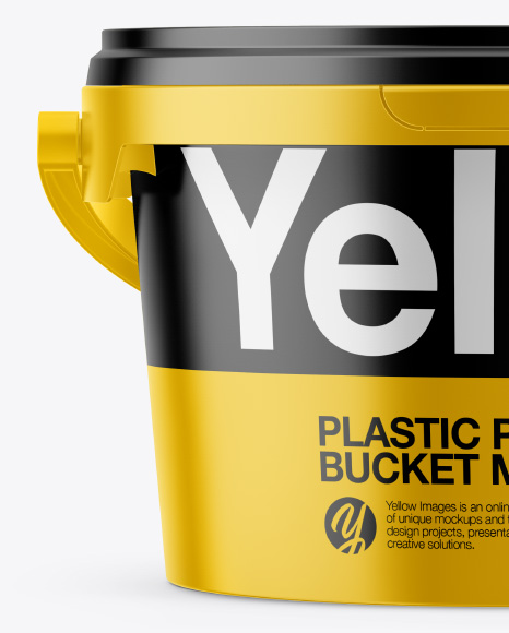 Glossy Plastic Pail Mockup