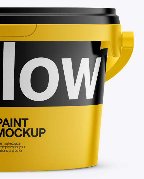 Glossy Plastic Pail Mockup