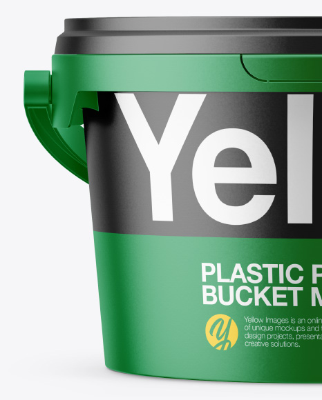 Matte Plastic Pail Mockup