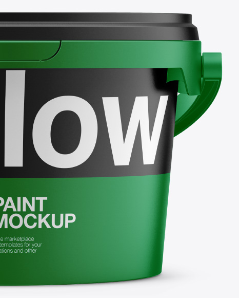 Matte Plastic Pail Mockup