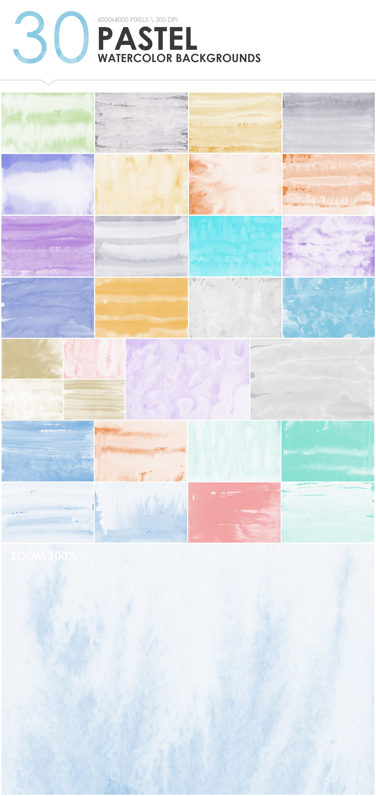 300 Diverse Watercolor Backgrounds