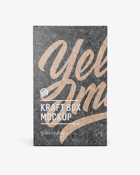 Kraft Paper Box Mockup - Front View