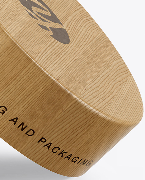 Opened Glossy Cosmetic Jar in Wooden Shell Mockup