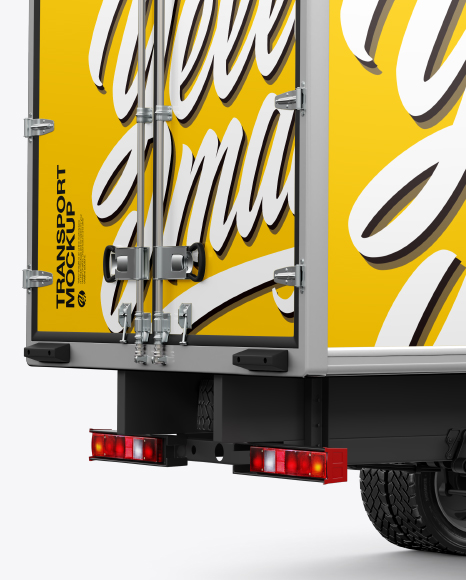 Box Truck Mockup - Back Half Side View