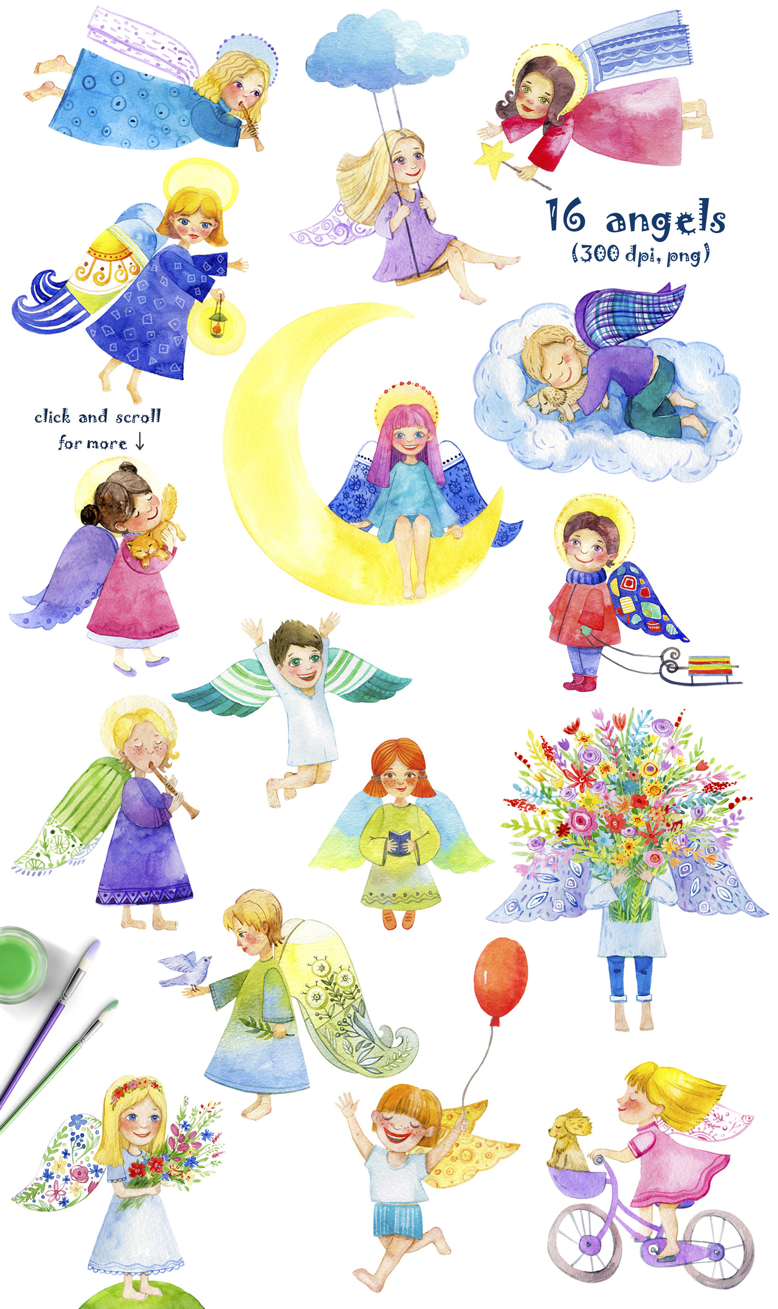 Silent night with cute Angels Silent night with cute Angels
