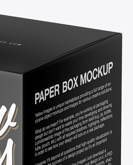 Matte Paper Box Mockup - Half Side View