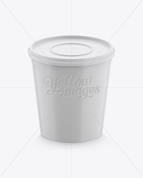 Matte Plastic Container Mockup - Front View (High-Angle Shot)