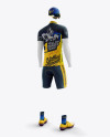 Men’s Full Cycling Kit with Cooling Sleeves Mockup (Hero Back Shot)