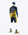 Men’s Full Cycling Kit with Cooling Sleeves Mockup (Hero Back Shot)