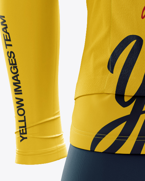 Men’s Full Cycling Kit with Cooling Sleeves Mockup (Hero Back Shot