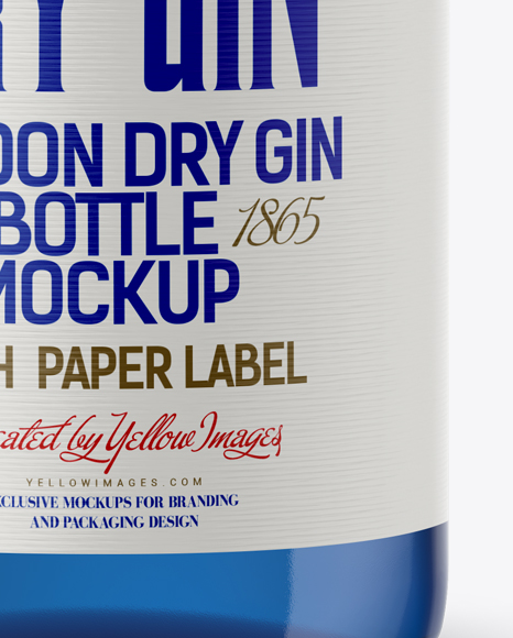 Blue Glass Gin Bottle Mockup