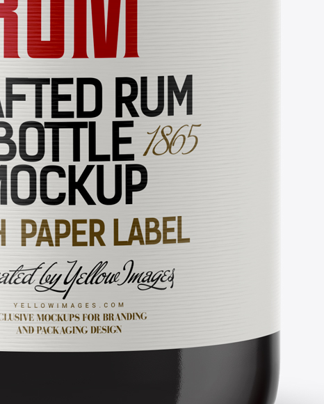 Black Rum Bottle Mockup