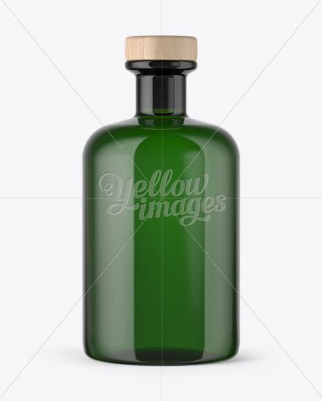 Green Glass Absinthe Bottle Mockup - Free Download Images High Quality