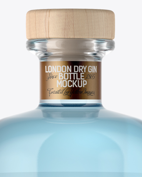 Clear Glass Gin Bottle Mockup