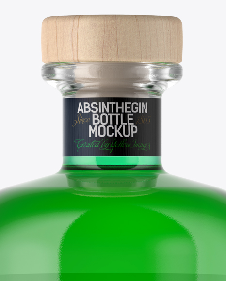 Clear Glass Absinthe Bottle Mockup