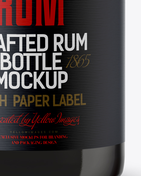 Amber Glass Rum Bottle Mockup