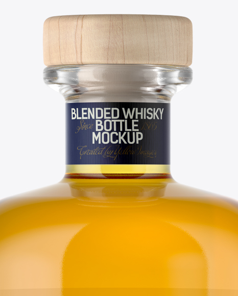 Clear Glass Whisky Bottle Mockup