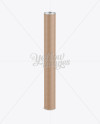 Extra Long Kraft Paper Tube w/ a Flat Lid and a Paper Label - High-Angle View