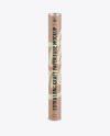 Extra Long Kraft Paper Tube w/ a Flat Lid and a Paper Label - High-Angle View