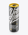 250ml Aluminium Can With Gloss Finish Mockup (High-Angle Shot)