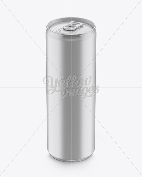 250ml Aluminium Can With Matte Finish Mockup (High-Angle Shot)