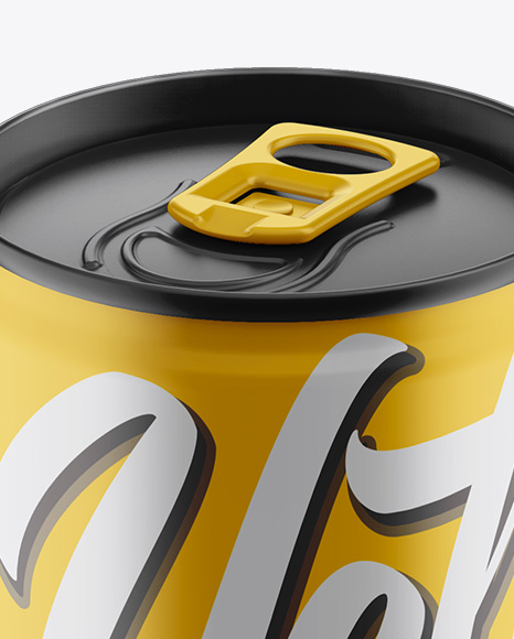 250ml Aluminium Can With Matte Finish Mockup (High-Angle Shot)