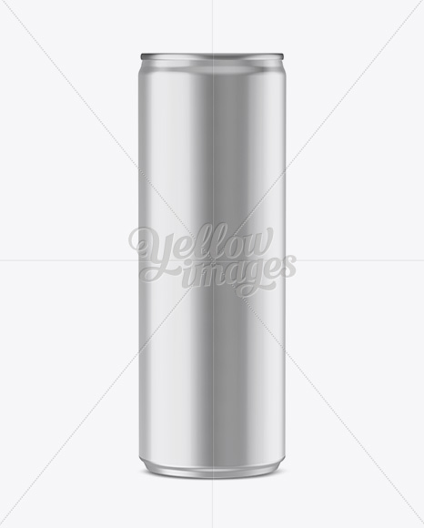 250ml Aluminium Can With Metallic Finish Mockup (Eye-Level Shot)